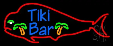 Dolphin Tiki Bar LED Neon Sign