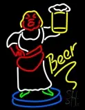 Lady With Beer Mug LED Neon Sign