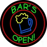 Round Bar Open With Beer Mug LED Neon Sign