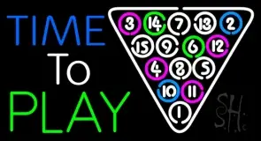 Time To Play Pool LED Neon Sign