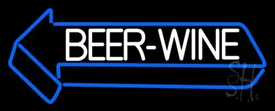 White Beer Wine With Arrow LED Neon Sign