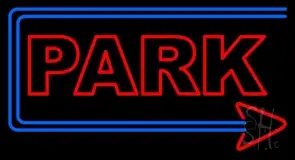 Block Park With Arrow LED Neon Sign