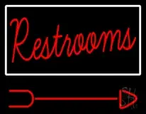 Cursive Restrooms With Arrow LED Neon Sign