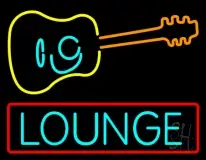 Lounge With Guitar LED Neon Sign