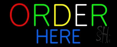 Multicolored Order Here LED Neon Sign