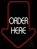 Order Here With Arrow LED Neon Sign