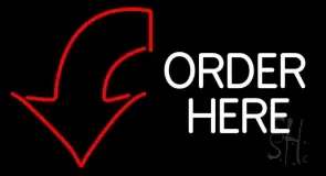 Order Here With Down Arrow LED Neon Sign