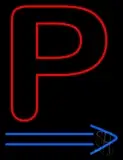 Parking P With Arrow LED Neon Sign