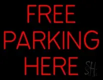 Red Free Parking LED Neon Sign
