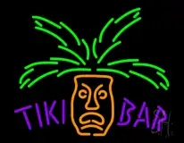 Tiki Bar with Palm Tree LED Neon Sign