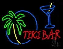Tiki Bar With Wine Glass LED Neon Sign