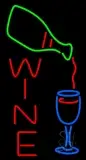 Wine With Wine Bottle Pouring Into Wine Glass LED Neon Sign