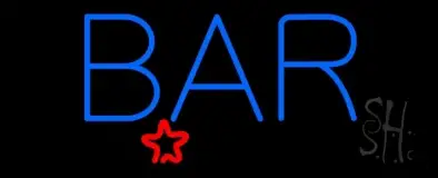 Blue Bar With Star LED Neon Sign