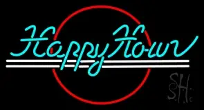 Blue Happy Hour LED Neon Sign