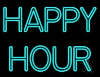 Double Stroke Happy Hour LED Neon Sign