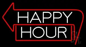 Happy Hour With Arrow LED Neon Sign