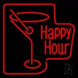 Martini Glass Happy Hour LED Neon Sign