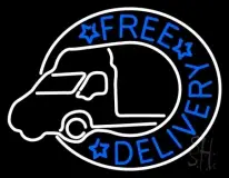 Round Free Delivery With Van LED Neon Sign
