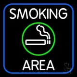 Round Smoking Area With Cigar LED Neon Sign