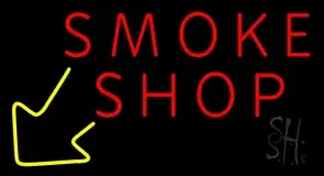 Smoke Shop With Arrow Bar LED Neon Sign