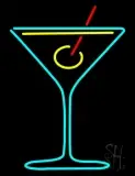 Blue Cocktails Glass Bar LED Neon Sign