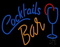 Cocktails Bar With Glass LED Neon Sign