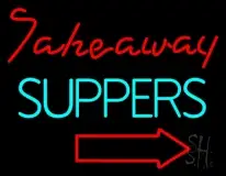 Take Away Suppers LED Neon Sign