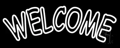 White Welcome LED Neon Sign