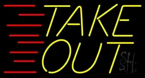 Yellow Take Out LED Neon Sign