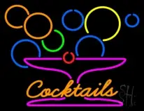 Cocktails With Martini Glass LED Neon Sign