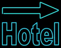 Hotel With Arrow On Top LED Neon Sign