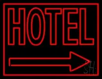 Red Hotel With Arrow LED Neon Sign