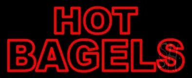 Hot Bagels Double Stroke LED Neon Sign