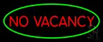 No Vacancy Oval Green Border LED Neon Sign