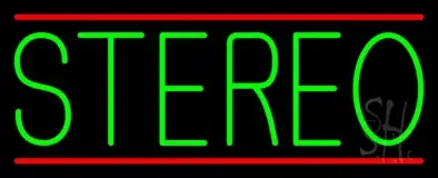 Green Stereo Block Red Line 2 LED Neon Sign