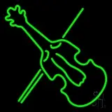 Green Violin LED Neon Sign