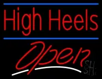 High Heels Open With Blue Line LED Neon Sign