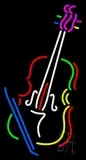 Multicolor Violin With Logo LED Neon Sign