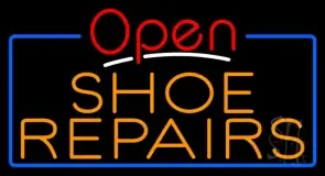 Orange Shoe Repairs Open LED Neon Sign