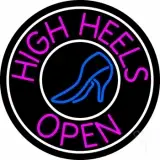 Pink High Heels Open With White Border LED Neon Sign