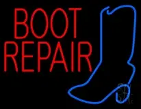 Red Boot Repair With Logo LED Neon Sign
