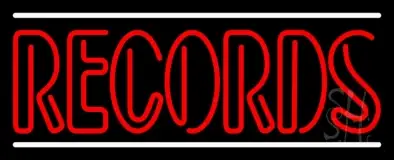 Red Colored Records White Line LED Neon Sign