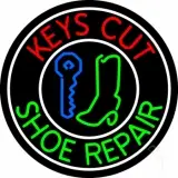 Red Keys Cut Green Shoe Repair LED Neon Sign