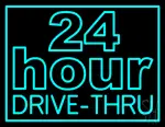 24 Hours Double Stroke Drive Thru LED Neon Sign