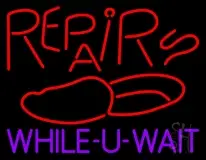 Red Repairs Purple While You Wait LED Neon Sign