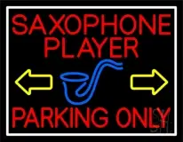 Red Saxophone Player Parking Only 1 LED Neon Sign