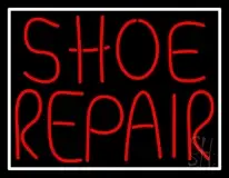 Red Shoe Repair With Border LED Neon Sign