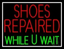 Red Shoes Repaired Green While You Wait LED Neon Sign
