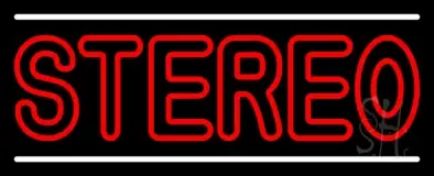 Red Stereo Block White Line LED Neon Sign