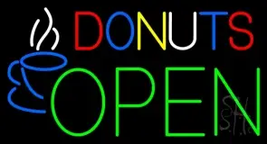 Donuts Open LED Neon Sign